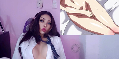 FUCK HIS GIRLFRIEND AND MAKE HER PREGNANT - Masturbating with hentai Daraku Reijou