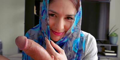 Muslim cleaning lady caught me jerking off and let me fuck her hard
