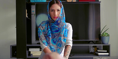 Muslim cleaning lady caught me jerking off and let me fuck her hard