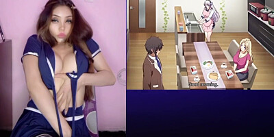 The tutor fucks his student and her busty stepmother - Hentai Kazoku Ep. 1