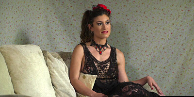 BDSM sub instructed to walk in lingerie outdoors in public