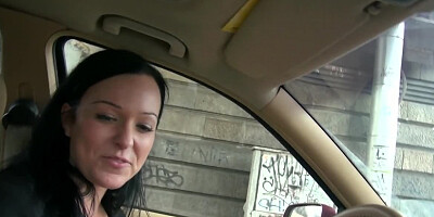 Random amateur girl takes cash to suck cock in the car