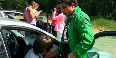 Two horny people make a road trip and then they fuck on the picnic