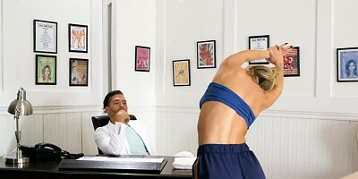 Aspiring busty actress works hard on cock to get a job