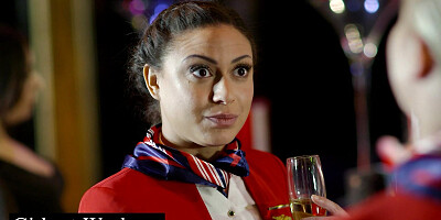 Torrid sex with a stewardess during a stopover