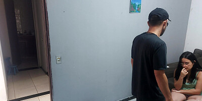 Married apprehensive about police looking for her husband, pays for freedom with her ass!