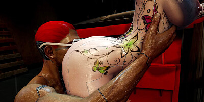 Sweet Big Breast Bald Pussy Woman Pees Everywhere While Getting Her Tight Slut Hole Fucked