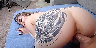 Teen 18+ Slut Recieves A Face Full Of Cum - Kaiia Eve
