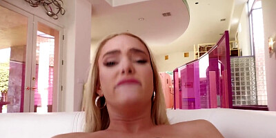 Foreplay with a thick blonde PAWG leads to an anal bang