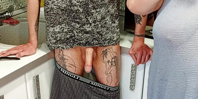 My stepmom sucks my dick and I cum in her mouth