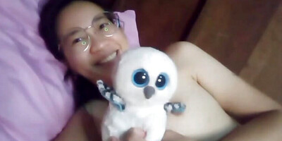 Cute Petite Asian Brunette Girl with Hot Nice Hairy Pussy