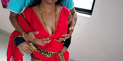 Hot sexy Tharki wife Sarika has desi sex with saree with legs lifted