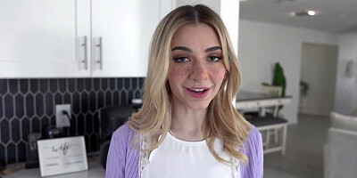 Wet pussy stepbro is going to step fuck her on all fours