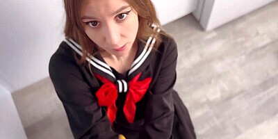 Cutie schoolgirl made him cum prematurely POV 4k