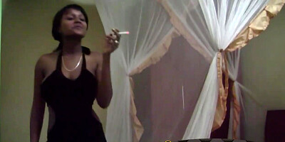 Lovely african lesbians are masturbating together