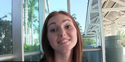 Dude fucks amateur redhead babe in his flat