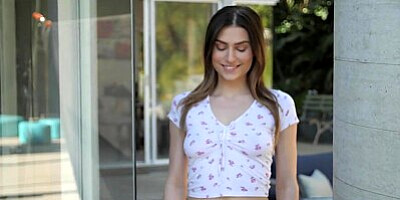 Newcomer Kamryn Jade Plays With Her Big Tits Before Stripping For a Hardcore Doggystyle Fuck