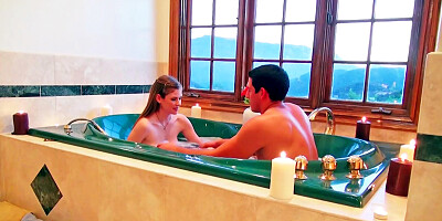 A porn video is done in a hot tub here