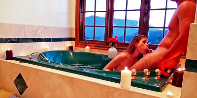 A porn video is done in a hot tub here