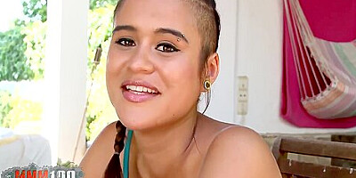 Big Pussy Brunette Alice Axx Gets Ass Fucked At The Beach