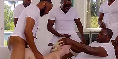 Skinny Blondie Surrounded And Fucked By Bbc