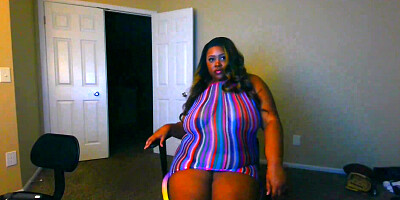 Ebony Webcam Model Trina Foxx Live in Fishnet Lingerie