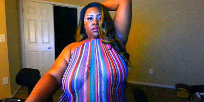 Ebony Webcam Model Trina Foxx Live in Fishnet Lingerie