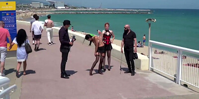 Steve Holmes, Irina Vega And Francys Belle In Babe In Black Stockings Walked By The B