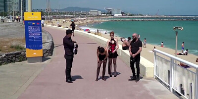 Steve Holmes, Irina Vega And Francys Belle In Babe In Black Stockings Walked By The B