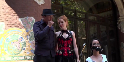Steve Holmes, Irina Vega And Francys Belle In Babe In Black Stockings Walked By The B
