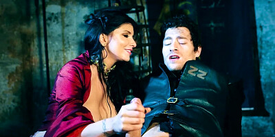 Romi Rain is fucked by Xander Corvus in a stand-up position