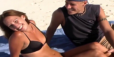 Allie Steal In Brunette Fucks On A Beach