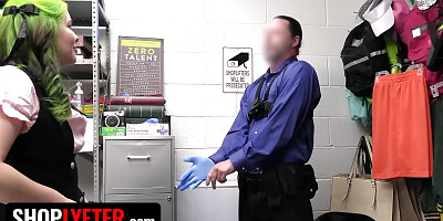 Cutie Bubble Butt Green-Haired Student Steals and Learns a Hard Fucking Lesson! - Shoplyfter