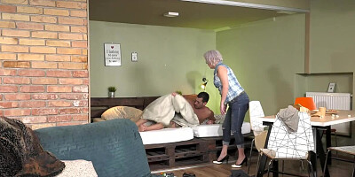 Handsome guy makes peace with mature by satisfying her needs