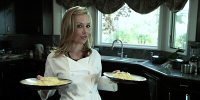 Girl gets fucked on a couch by her partner after cooking a food