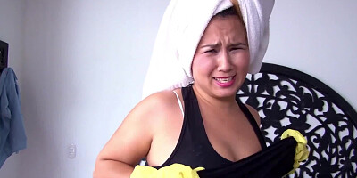 Kinky cleaning lady decides to work more and make more