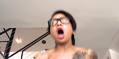 Hottie moans loudly because of the dick size that enters her ass