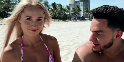 Eccentric blonde copulates with stranger in front of hubby