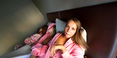 A chick gets excited when presented with a cock to play with