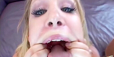 Blondie Alison Is Very Motivated To Take Three Dicks And Eat Cum From The Floor