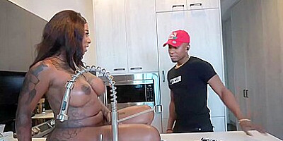 Tatted Ebony Fuck By Husband