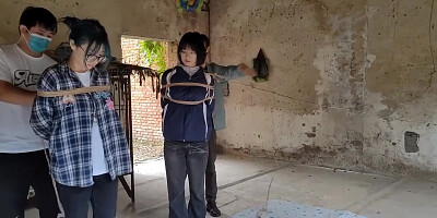 Two Girls Suspended In An Abandoned House