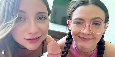 Macy Meadows, Serena Hill, Scott Stark Teen 18+ Stepsisters Share My Cock