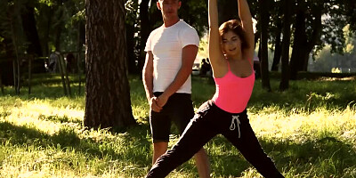 Sporty chick is butt-fucked by a big-dicked fellow