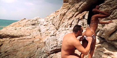 Antonio Ross and Noe Milk are having public sex on the beach