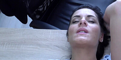 The boss is inspecting the depth of the anal cavity of his secretary
