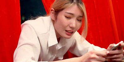 Dirty Asian blonde Wu Fangyi gets fucked on the table