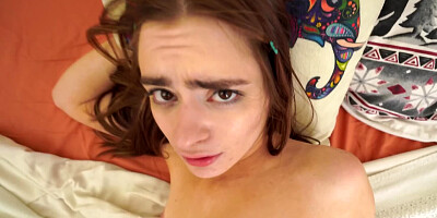 Lustful teen stepsister adores her brother's immense cock