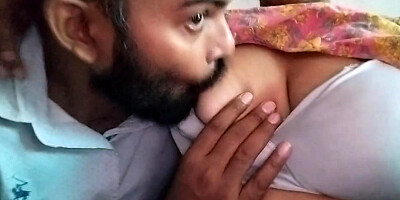 Desi Couple Sex Scandal, Sucking Indian GF Big Boobs and Blowjob
