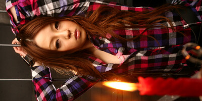 Pretty Asian chick Ria Sakurai shows some blowjob skills